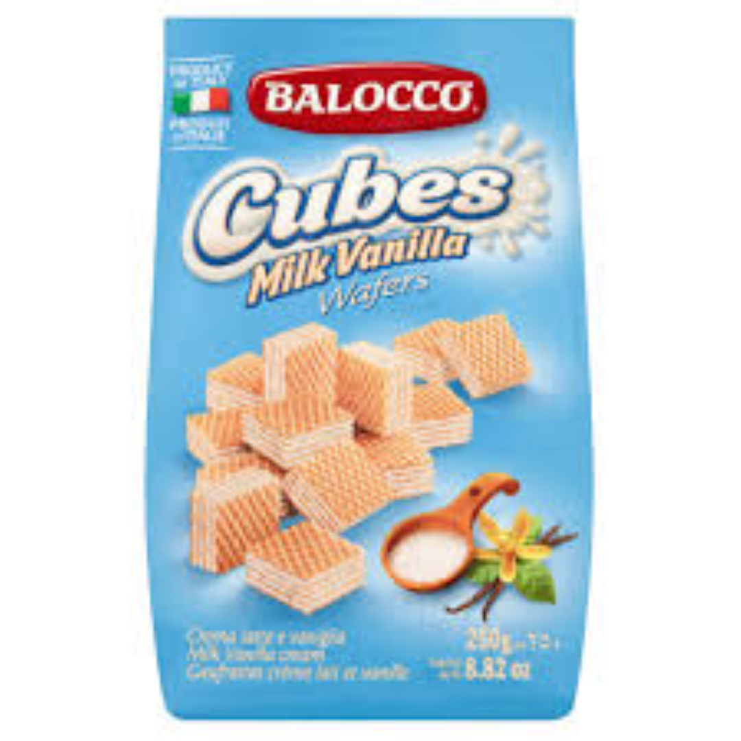 BALOCCO CUBES MILK VANILLA WAFERS 45G